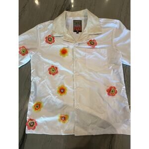 The Hideout Clothing 7eventies Flowers Button Up Shirt Size Small